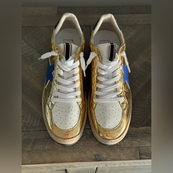 Gold & Blue Glitter ShuShop Sneakers - Picture 2 of 5